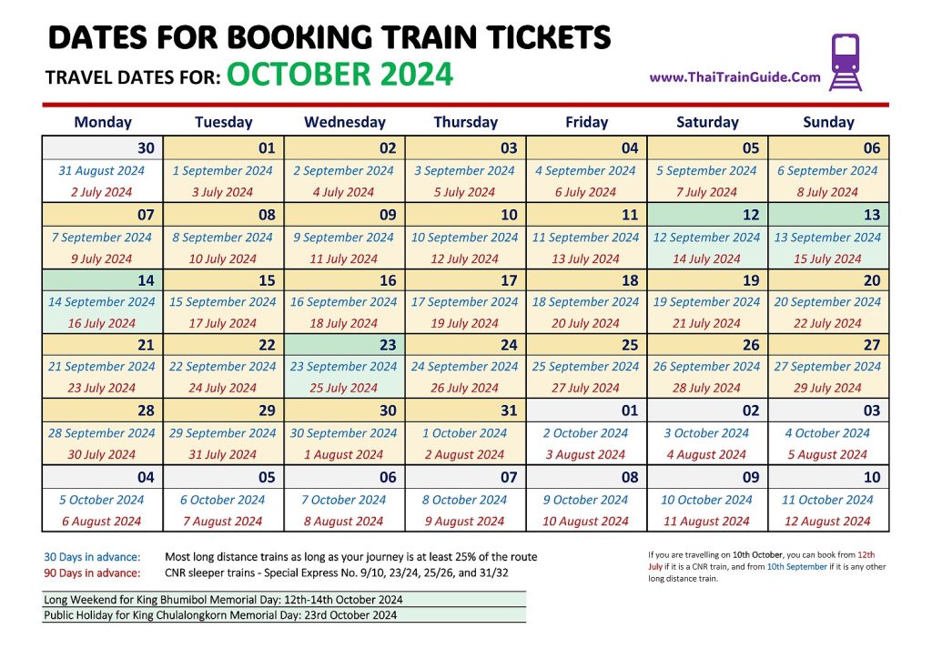 Dates To Buy Train Tickets For Travel In October 2024 Richard Barrow   Train Ticket Calendar 2024 B 2 11 1024x724 