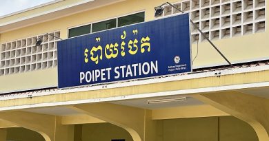 Timetable for trains from Bangkok to Battambang via Poipet in July 2024